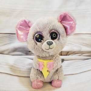 TY Beanie Boos Squeaker Mouse Plush Stuffed Toy 2015 Pink Glitter 6 Inch